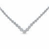 Thumbnail Image 0 of 2 CT. T.W. Diamond Cluster Chevron Necklace in 14K White Gold