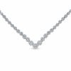Thumbnail Image 1 of 2 CT. T.W. Diamond Cluster Chevron Necklace in 14K White Gold