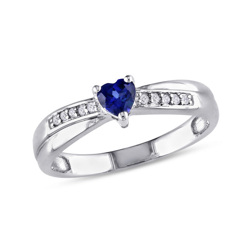 Blue Romantic Heart Stitch Ring