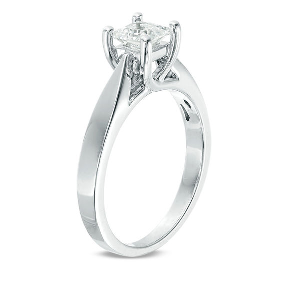 Celebration Ideal 3/4 CT. Princess-Cut Certified Diamond Solitaire Engagement Ring in 14K White Gold (J/I1)