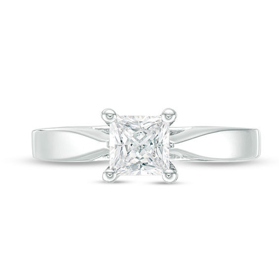 Celebration Ideal 3/4 CT. Princess-Cut Certified Diamond Solitaire Engagement Ring in 14K White Gold (J/I1)