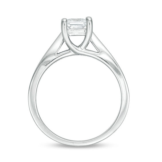 Celebration Ideal 3/4 CT. Princess-Cut Certified Diamond Solitaire Engagement Ring in 14K White Gold (J/I1)