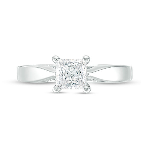 Celebration Ideal 3/4 CT. Princess-Cut Certified Diamond Solitaire Engagement Ring in 14K White Gold (J/I1)