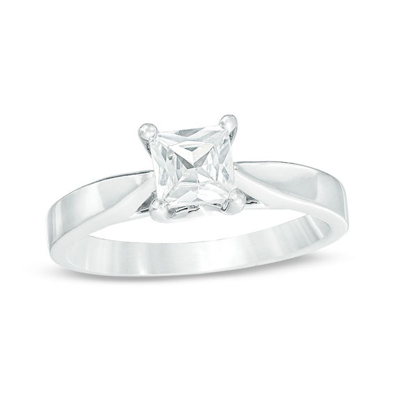 Celebration Ideal 1 CT. Princess-Cut Certified Diamond Solitaire Engagement Ring in 14K White Gold (I/I1)