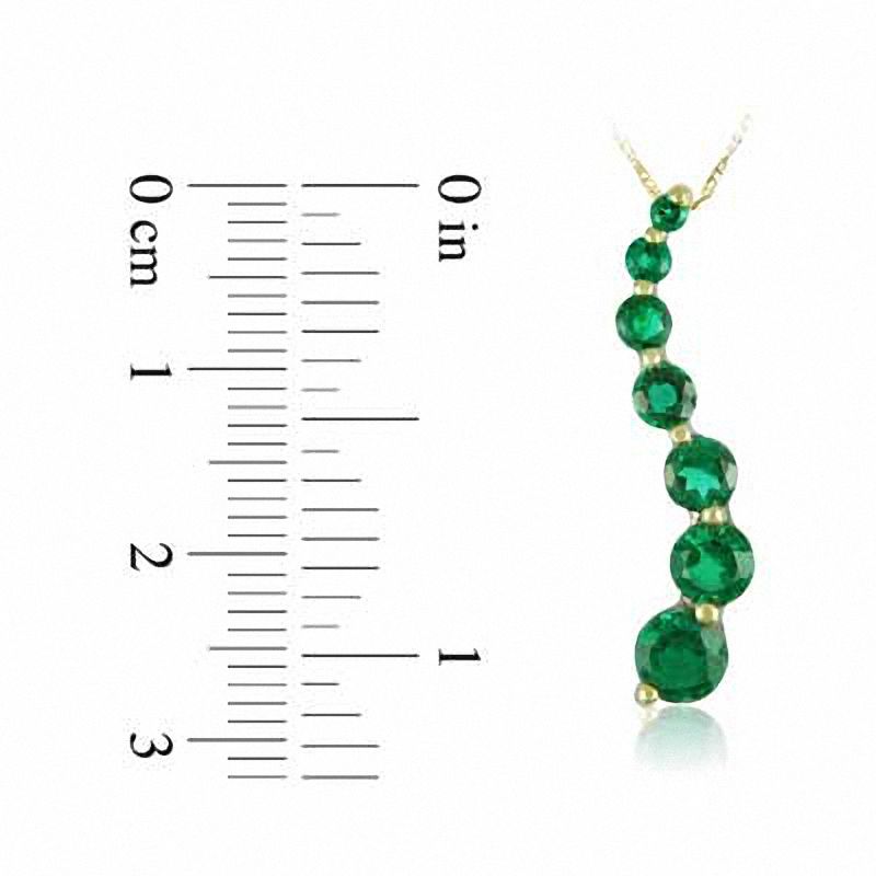 Journey Lab-Created Emerald Pendant in 10K Gold