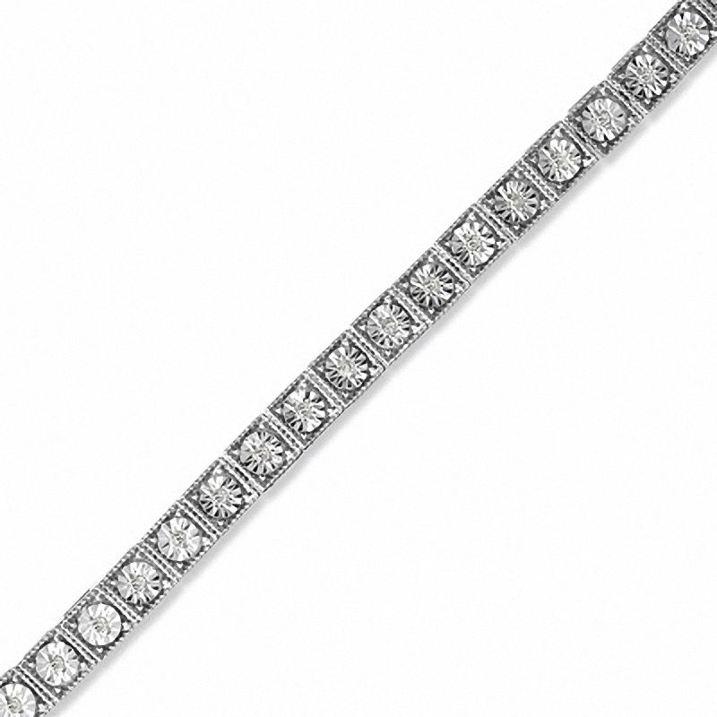 Main Image 1 of 1/4 CT. T.W. Diamond Line Bracelet in Sterling Silver