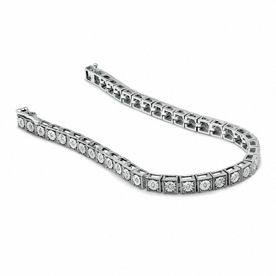 1/4 CT. T.w. Diamond Line Bracelet in Sterling Silver