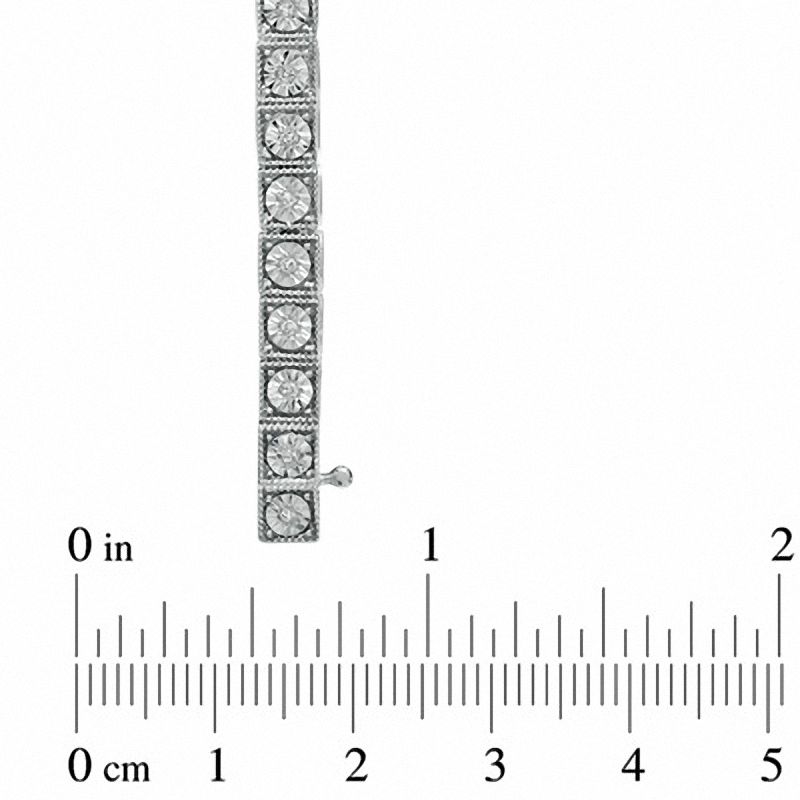 Main Image 3 of 1/4 CT. T.W. Diamond Line Bracelet in Sterling Silver