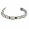 Thumbnail Image 2 of Lab-Created White Sapphire and Diamond Accent Bridge Bracelet in Sterling Silver and 14K Gold Vermeil - 7.5"