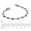 Thumbnail Image 1 of Multi-Gemstone and Lab-Created White Sapphire Bracelet in Sterling Silver - 7.25"