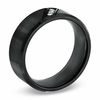 Thumbnail Image 2 of 8.0mm Diamond Accent Comfort Fit Wedding Band in Black IP Stainless Steel