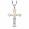 Thumbnail Image 1 of Men's Crucifix Pendant in Two-Tone Stainless Steel - 24"