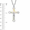 Thumbnail Image 2 of Men's Crucifix Pendant in Two-Tone Stainless Steel - 24"