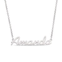 Large Script Name Necklace in Stainless Steel (1 Line) Deals