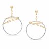 Thumbnail Image 1 of Circle Diamond-Cut Dangle Earrings in 14K Two-Tone Gold