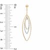 Thumbnail Image 2 of Triple Elongated Oval Diamond-Cut Dangle Earrings in 14K Two-Tone Gold