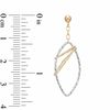 Thumbnail Image 1 of Elongated Oval Diamond-Cut Dangle Earrings in 14K Two-Tone Gold