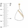 Thumbnail Image 2 of Triangle Diamond-Cut Dangle Earrings in 14K Two-Tone Gold