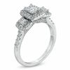 Thumbnail Image 2 of 1 CT. T.W. Certified Radiant-Cut Diamond Three Stone Ring in 14K White Gold (I/I1)