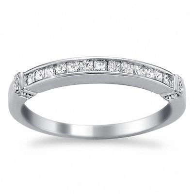 1 3 Ct T W Princess Cut Diamond Channel Set Wedding Band In 14k