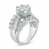 Thumbnail Image 2 of 4 CT. T.W. Multi-Diamond Flower Engagement Ring in 14K White Gold