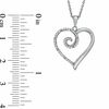 Thumbnail Image 1 of 1/10 CT. T.W. Diamond Curlique Heart Pendant in Sterling Silver