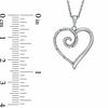 Thumbnail Image 2 of 1/10 CT. T.W. Diamond Curlique Heart Pendant in Sterling Silver