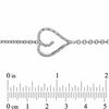 Thumbnail Image 2 of 1/10 CT. T.W. Diamond Sideways Heart Bracelet in Sterling Silver - 7.5"