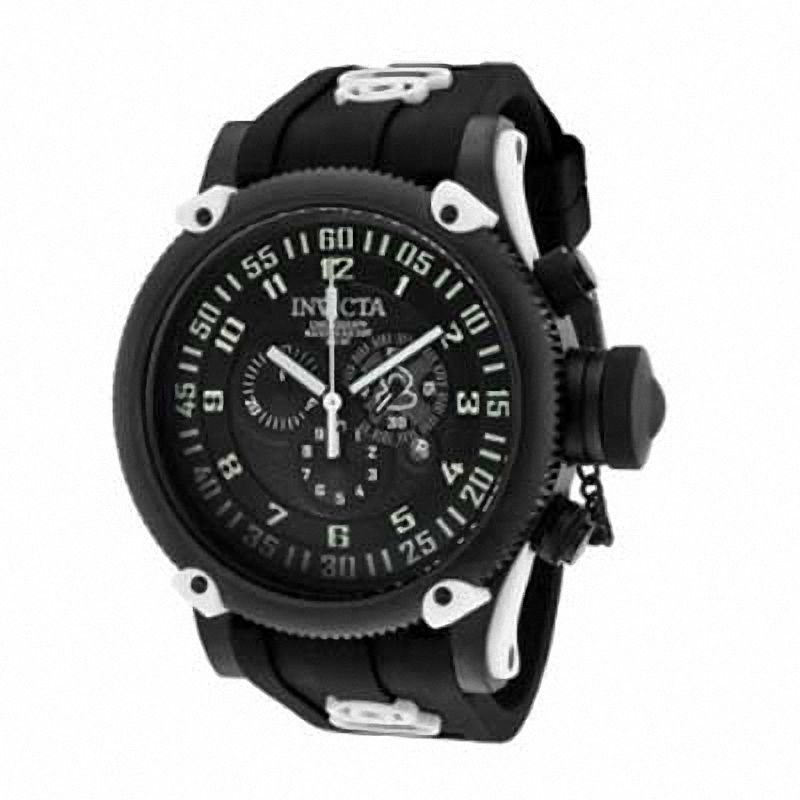 Riiicha‼︎ Men's Invicta Russian Diver Chronograph Strap Watch with Black
