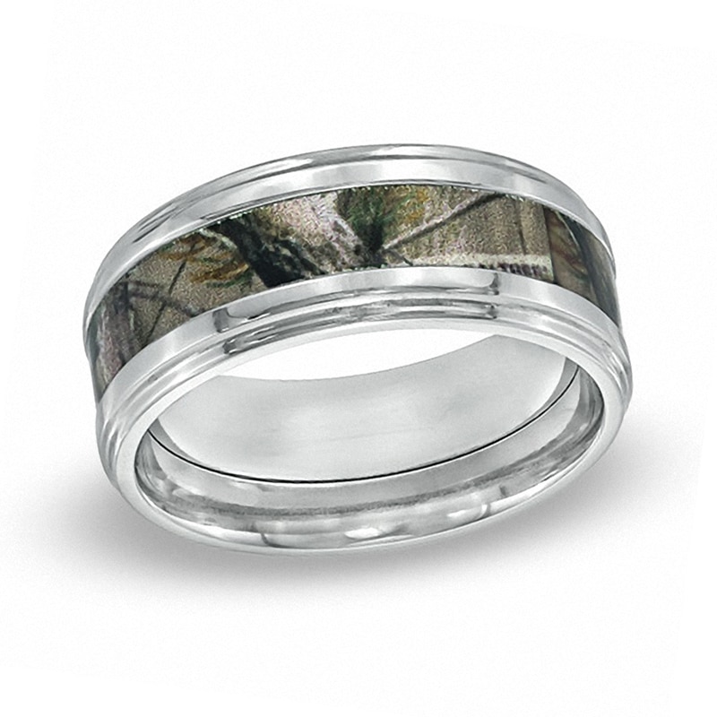 Men's 9.0mm Realtree AP® Camouflage Inlay Comfort Fit Titanium Wedding Band - Size 10