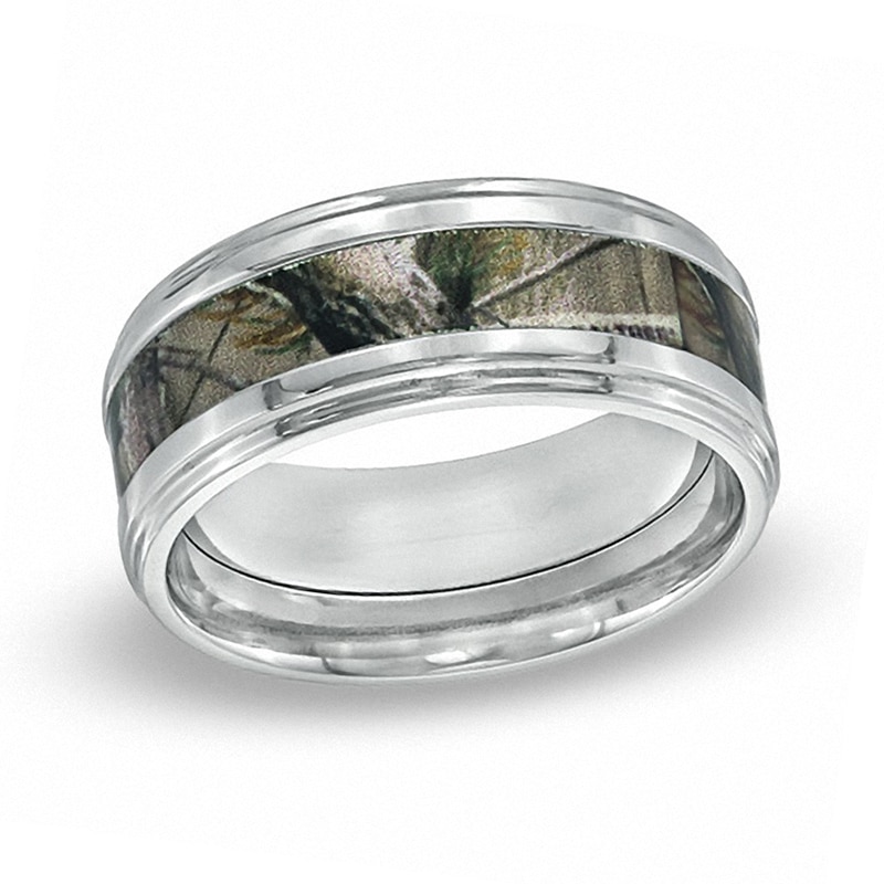 Main Image 1 of Men's 9.0mm Realtree AP® Camouflage Inlay Comfort Fit Titanium Wedding Band - Size 10