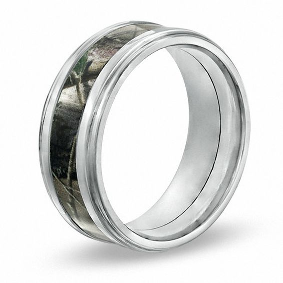 9.0mm Realtree APÂ® Camouflage Inlay Comfort Fit Titanium Wedding Band - Size 10