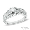 Thumbnail Image 0 of 1 CT. T.W. Diamond Past Present Future® Slant Ring in 14K White Gold