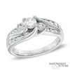 Thumbnail Image 1 of 1 CT. T.W. Diamond Past Present Future® Slant Ring in 14K White Gold