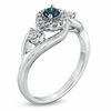 Thumbnail Image 2 of 3/8 CT. T.W. Enhanced Blue and White Diamond Engagement Ring in 10K White Gold