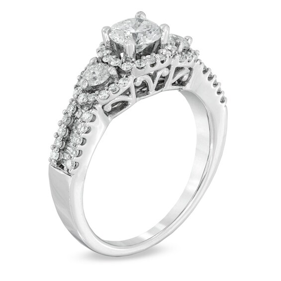 1-1/5 CT. T.w. Diamond Past Present Future® Ring in 14K White Gold