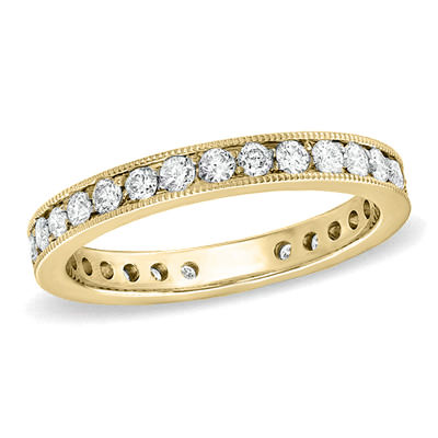 18K GOLD GF SIMULANT DIAMONDS ANNIVERSARY ETERNITY WEDDING WOMEN THIN BAND RINGS 