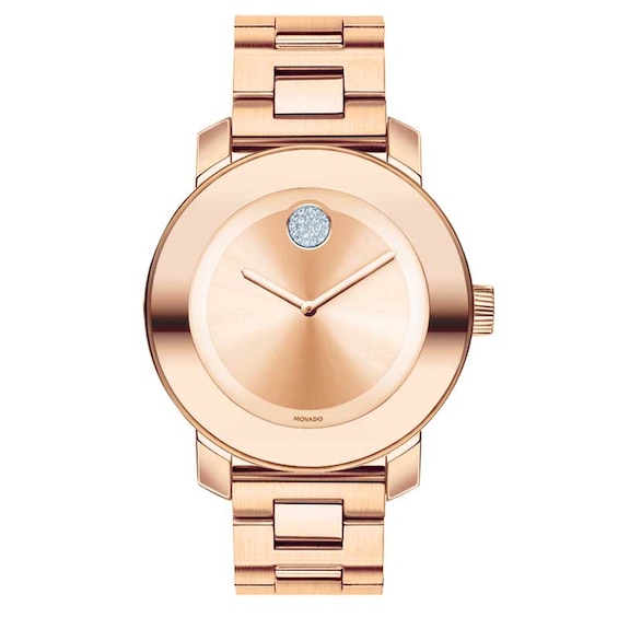 Ladies' Movado BoldÂ®Crystal Accent Rose-Tone Watch (Model: 3600086)