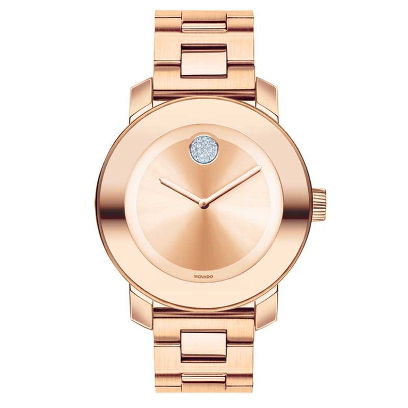 Main Image 1 of Ladies' Movado Bold®Crystal Accent Rose-Tone Watch (Model: 3600086)