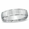 Thumbnail Image 1 of 6.0mm Satin Stripe Wedding Band in 10K White Gold - Size 10