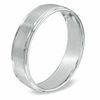 Thumbnail Image 2 of 6.0mm Satin Stripe Wedding Band in 10K White Gold - Size 10