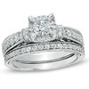 Thumbnail Image 0 of 1-1/5 CT. T.W. Diamond Vintage-Style Bridal Set in 14K White Gold