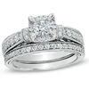 Thumbnail Image 1 of 1-1/5 CT. T.W. Diamond Vintage-Style Bridal Set in 14K White Gold
