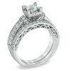 Thumbnail Image 1 of 1-1/5 CT. T.W. Diamond Vintage-Style Bridal Set in 14K White Gold