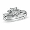 Thumbnail Image 0 of 1/2 CT. T.W. Quad Princess-Cut Diamond Bridal Set in 10K White Gold
