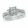 Thumbnail Image 1 of 1/2 CT. T.W. Quad Princess-Cut Diamond Bridal Set in 10K White Gold