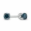 Thumbnail Image 0 of Enhanced Blue Diamond Accent Solitaire Stud Earrings in 14K White Gold