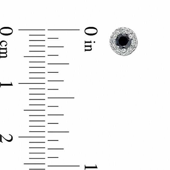 1/4 CT. T.w. Enhanced Black and White Diamond Frame Stud Earrings in Sterling Silver