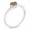 Thumbnail Image 2 of 1/8 CT. T.W. Champagne and White Diamond Heart Ring in Sterling Silver