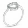 Thumbnail Image 3 of 1/8 CT. T.W. Champagne and White Diamond Heart Ring in Sterling Silver